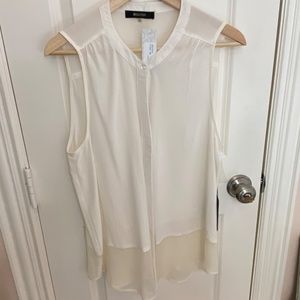 NWT 41 Hawthorn White 100% Silk Blouse Size XL